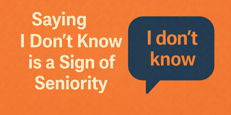 Featured image of post A senior mindset is ultimately about trust