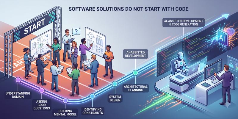 Featured image of post Software solutions do not start with code
